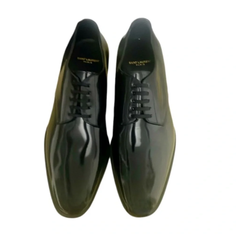New authentic Saint Laurent luxury designer patent leather dress shoes 11.5 - Picture 5 of 17